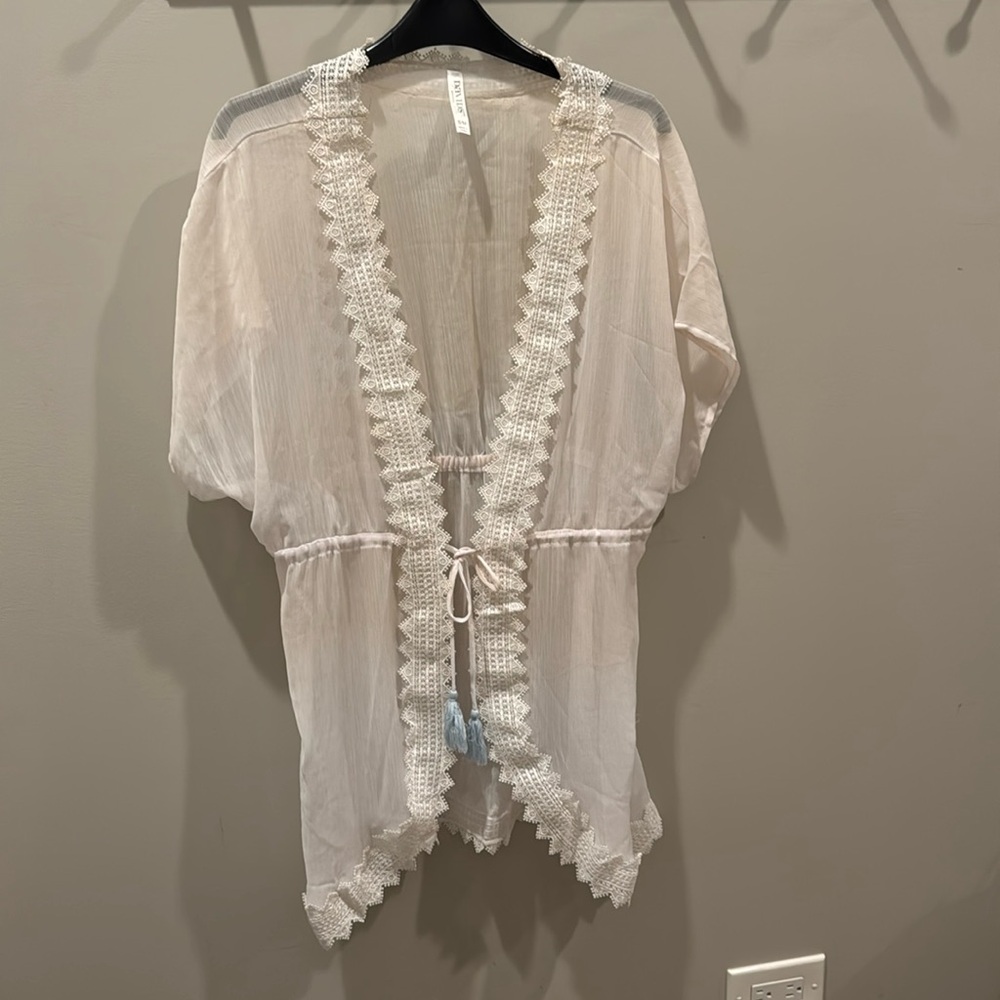 David’s Bridal - White Sheer Robe - Size S/M